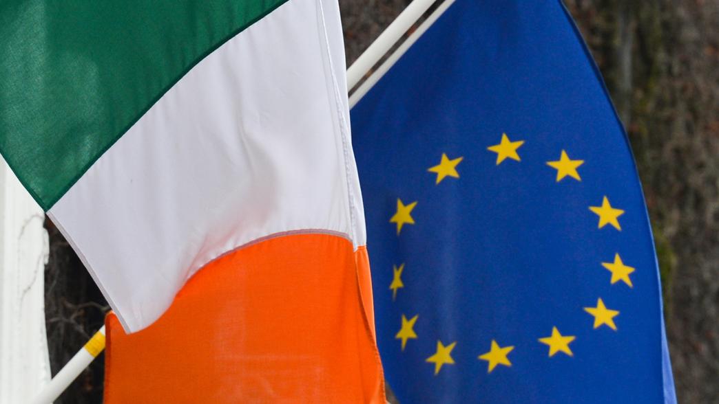 Irish and EU flags