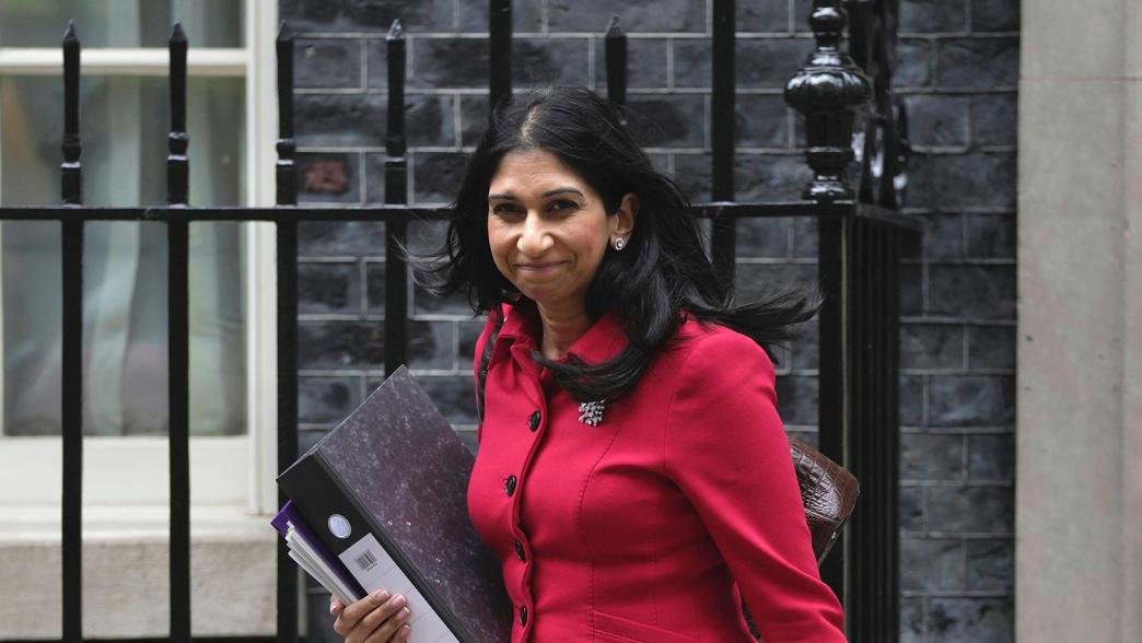 Home secretary Suella Braverman leaves 10 Downing Street to go to the Houses of Parliament in London