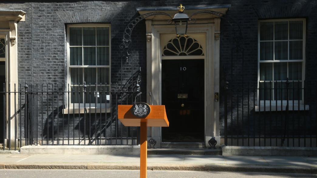 Lectern outside Downing Street