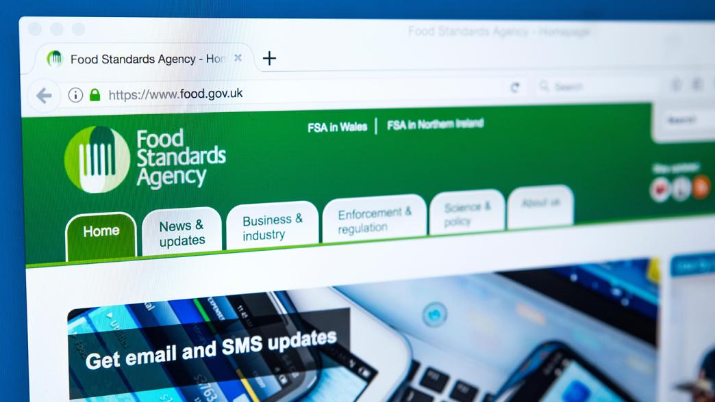 The homepage of the official website for the Food Standards Agency.