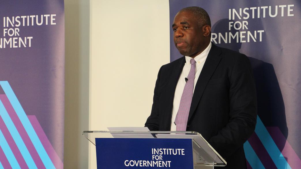 David Lammy on stage at the Institute for Government