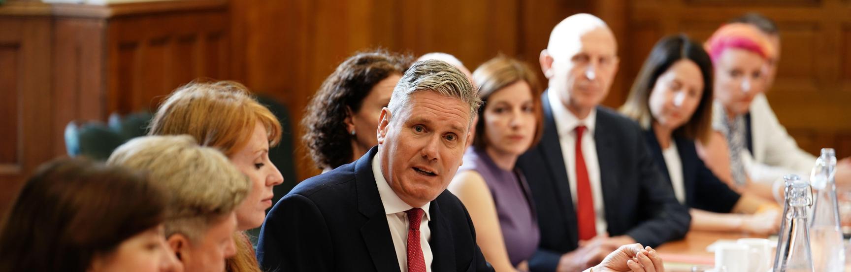 Labour leader Sir Keir Starmer during the first meeting of his new shadow cabinet in central London