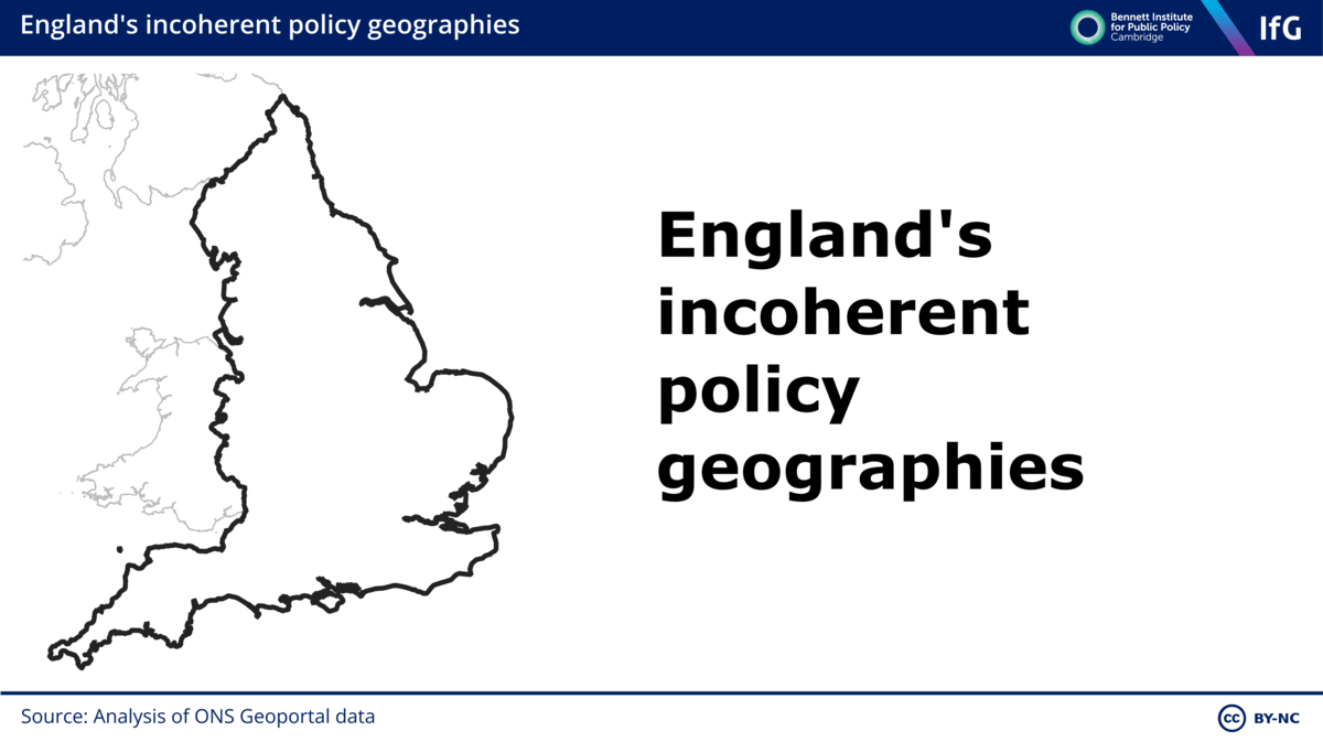 A gif of a map of England showing England's incoherent policy geographies.