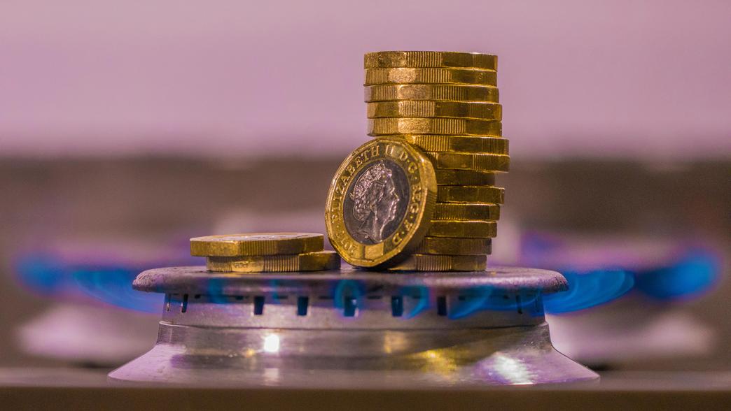 Pound coins on a gas ring