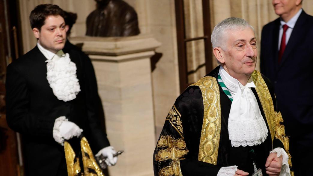Lindsay Hoyle, speaker of the House of Commons, during the state opening of parliament