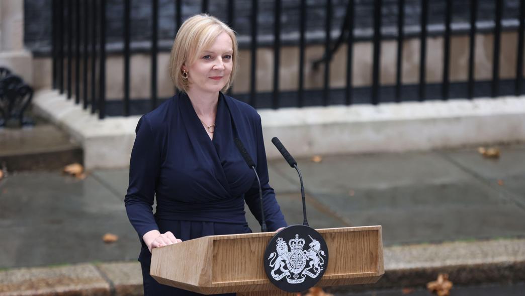 Liz Truss on the steps of Downing Street