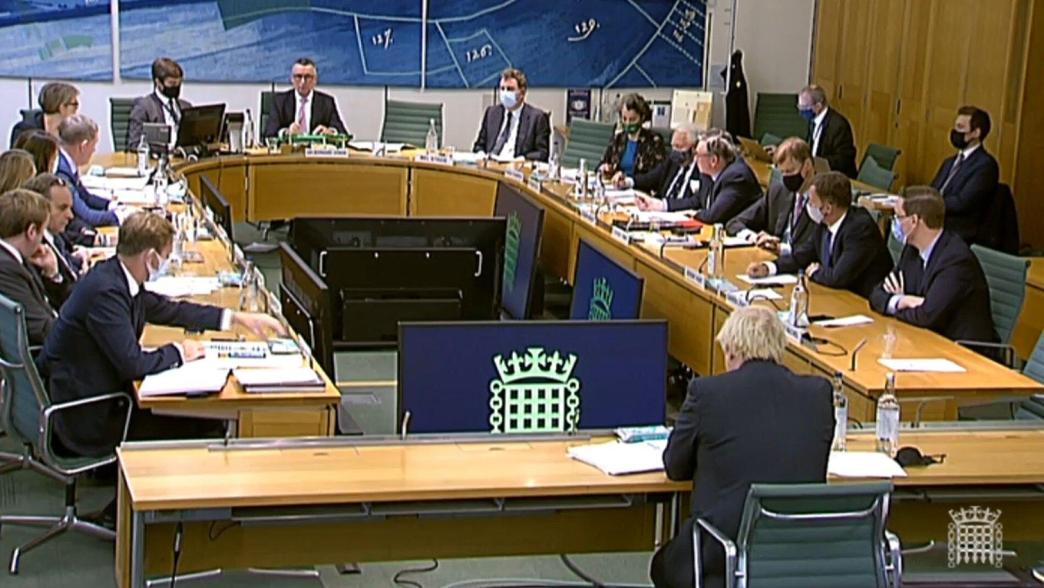 Boris Johnson appearing at the Liaison Committee
