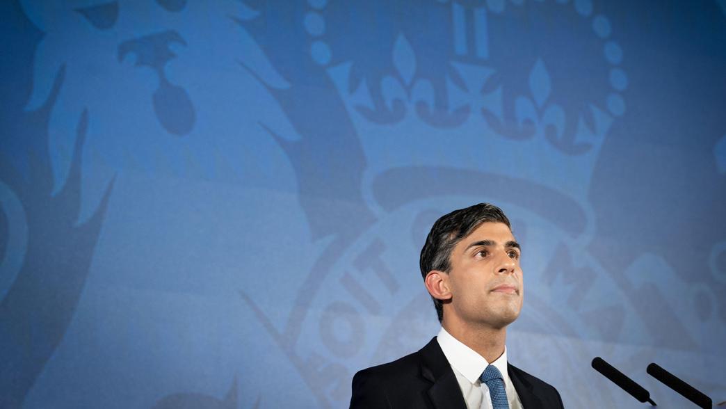 Prime Minister Rishi Sunak during his first major domestic speech of 2023 at Plexal, Queen Elizabeth Olympic Park in east London
