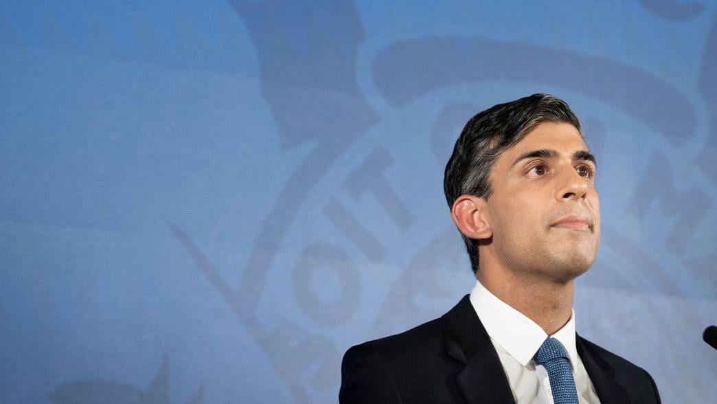 Prime minister Rishi Sunak during his first major domestic speech of 2023 at Plexal, Queen Elizabeth Olympic Park in east London