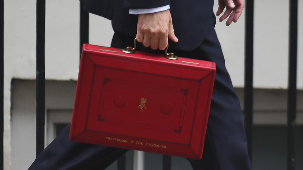 Philip Hammond carrying the budget briefcase