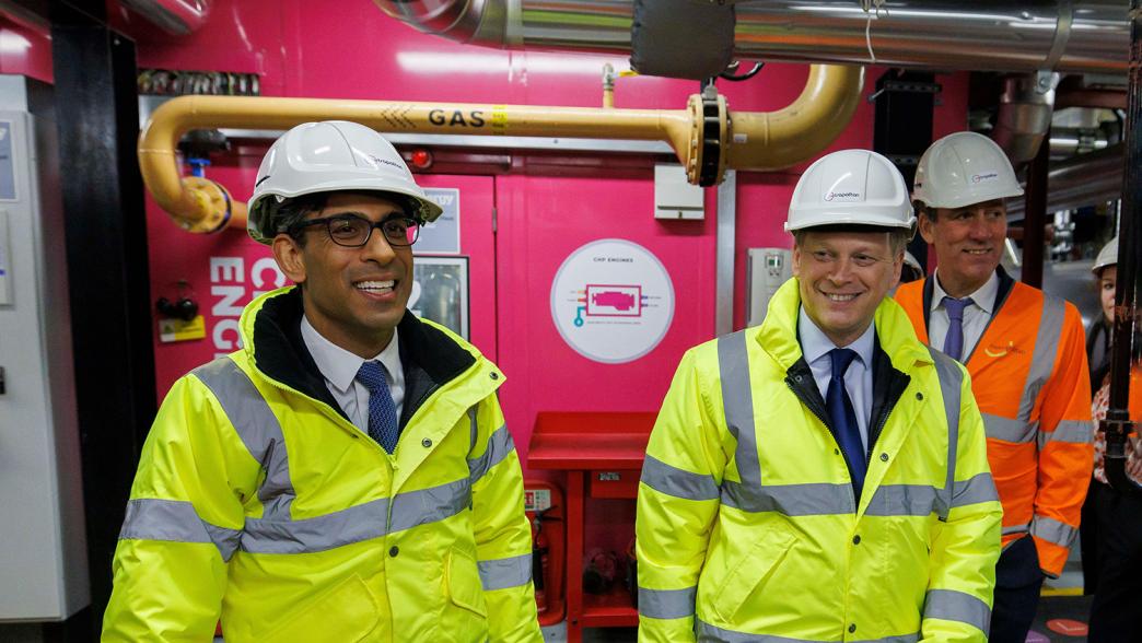 Prime minister Rishi Sunak (left) and newly appointed energy security and net zero secretary Grant Shapps (right) are given a tour of the District Energy Centre in King's Cross.