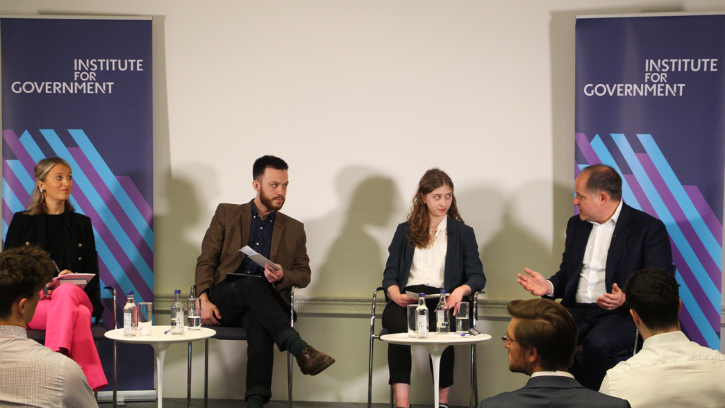 On stage, Dr Dolly Theis, Tom Sasse, Sophie Metcalfe and Henry Dimbleby.