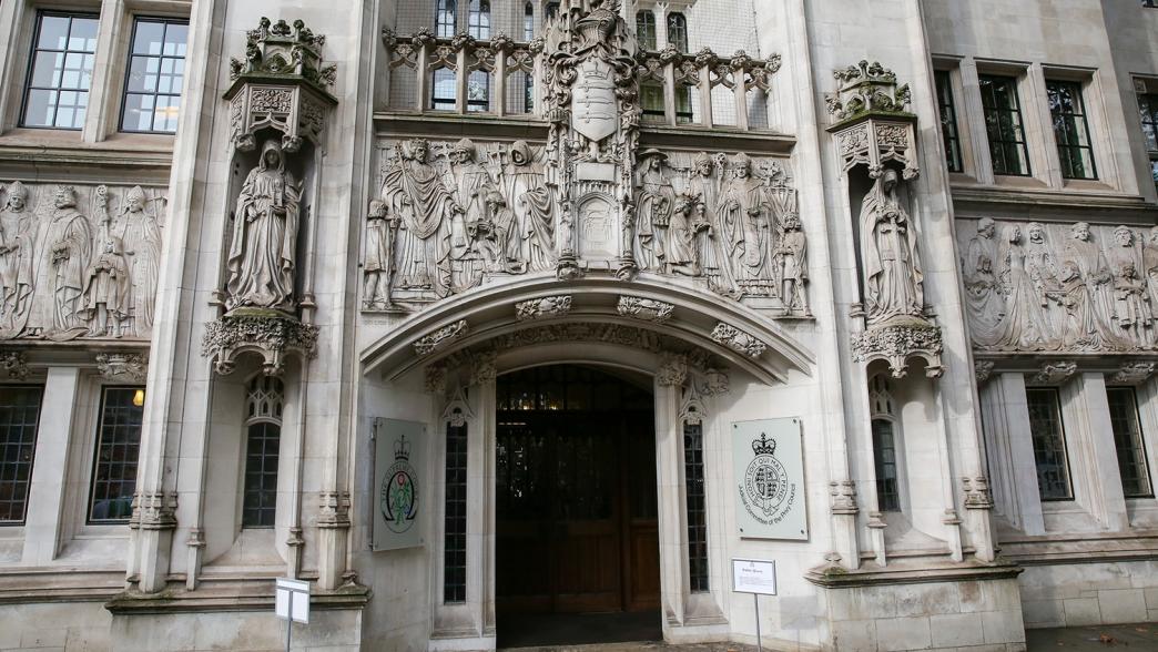 The entrance to the UK Supreme Court.