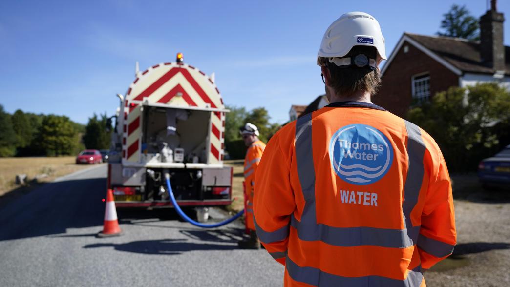 Thames Water delivering a temporary water supply from a tanker.