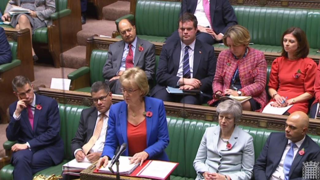 Former leader of the House of Commons Andrea Leadsom at the despatch box.