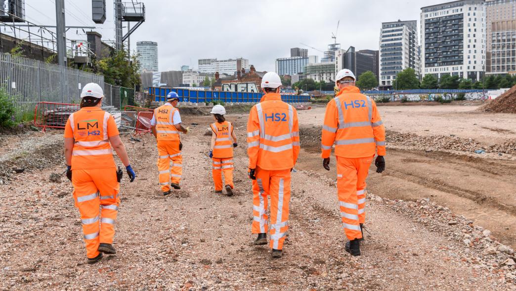 Workers on a HS2 construction site