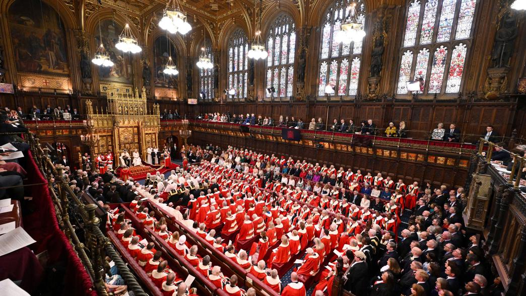 Peers and MPs in the House of Lords for the 2023 King's Speech. 