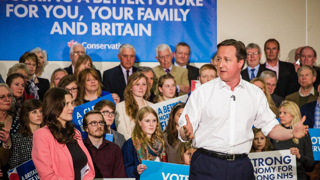 David Cameron launches the 2015 Conservative Election Campaign in Corsham Wiltshire UK