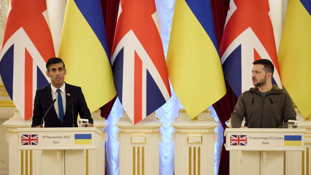 UK prime minister Rishi Sunak and Ukraine president Volodymyr Zelenskyy at a press conference in 2022.