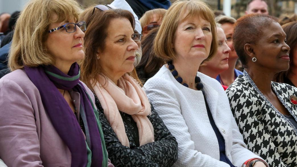 Harriet Harman attends the unveiling of the statue of Millicent Fawcett in Parliament Square