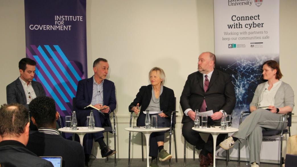 Panellists on stage at the Institute for Government