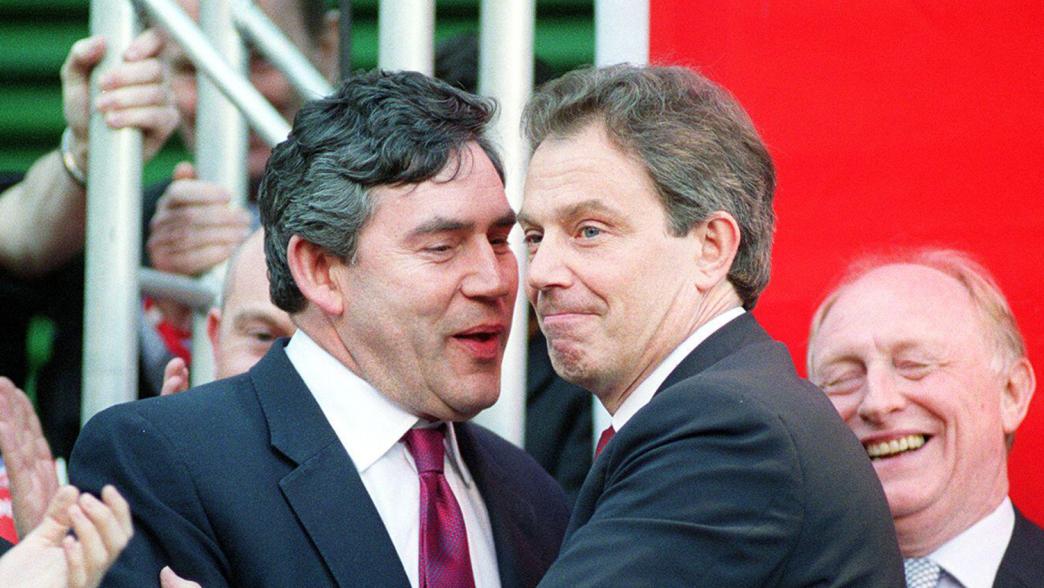 Gordon Brown and Tony Blair at Milbank after winning the 2001 general election.
