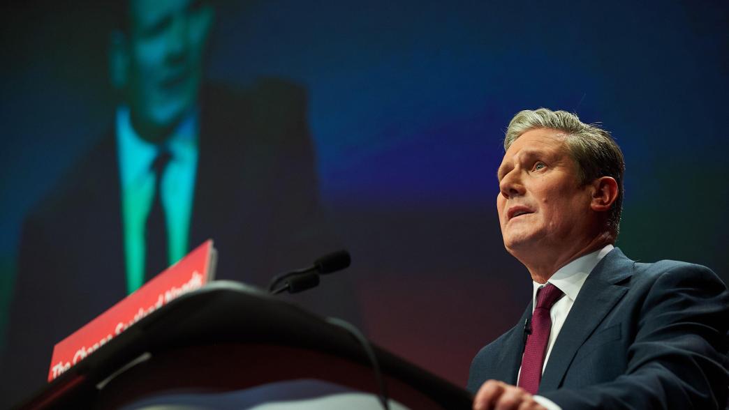 Keir Starmer on stage at the Scottish Labour conference in 2024. 