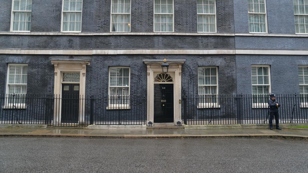 10 Downing Street with a policeman standing outside.