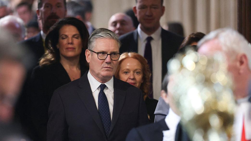 Keir Starmer walks to the House of Lords to hear the King's Speech.