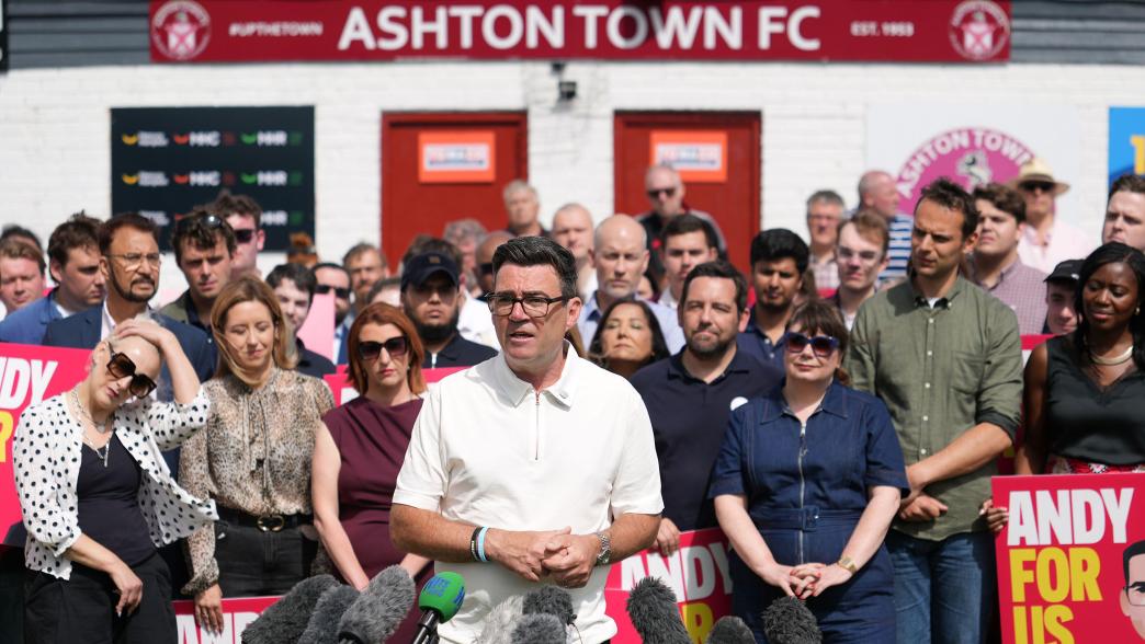 Andy Burnham speaks to supporters after winning the Makerfield by-election