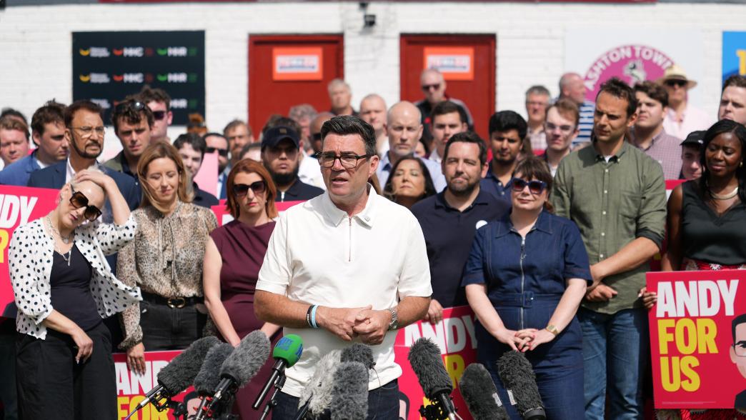 Andy Burnham speaks to supporters after winning the Makerfield by-election