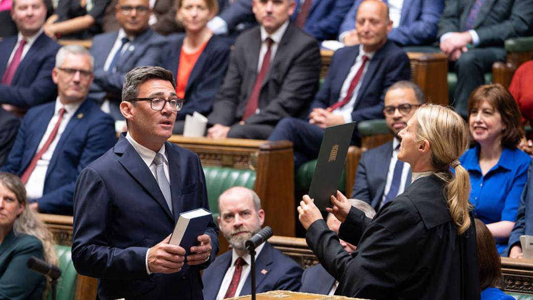 Andy Burnham is sworn in as a member of parliament