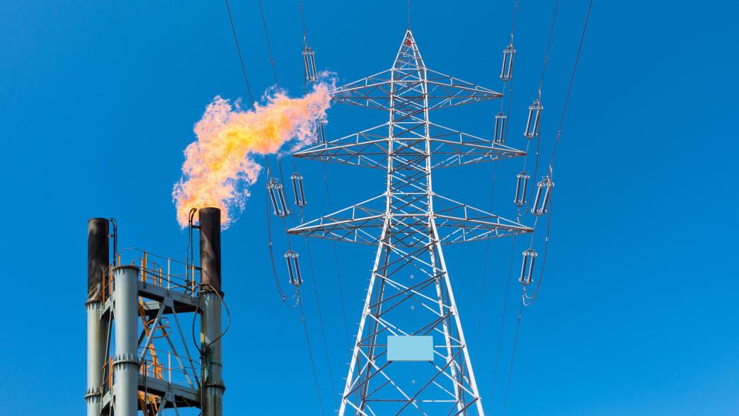 Energy pylon with gas flare