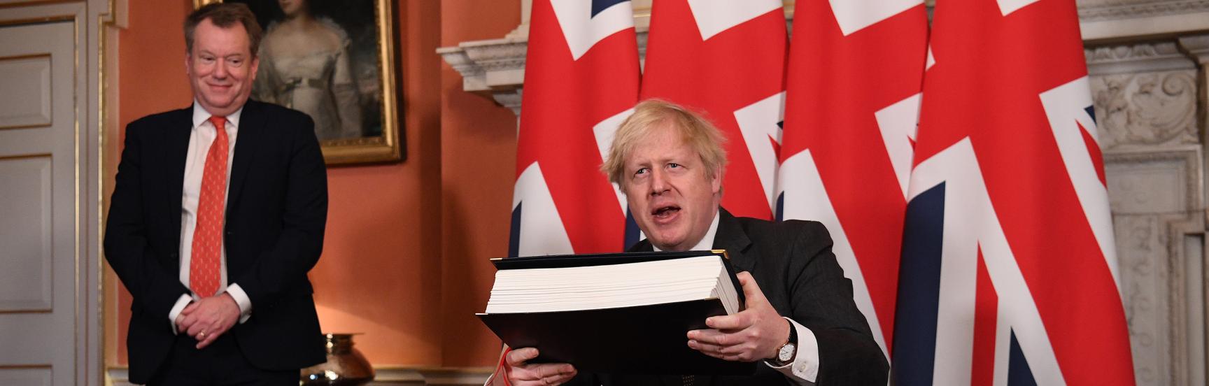 Boris Johnson signs the Trade and Cooperation Agreement