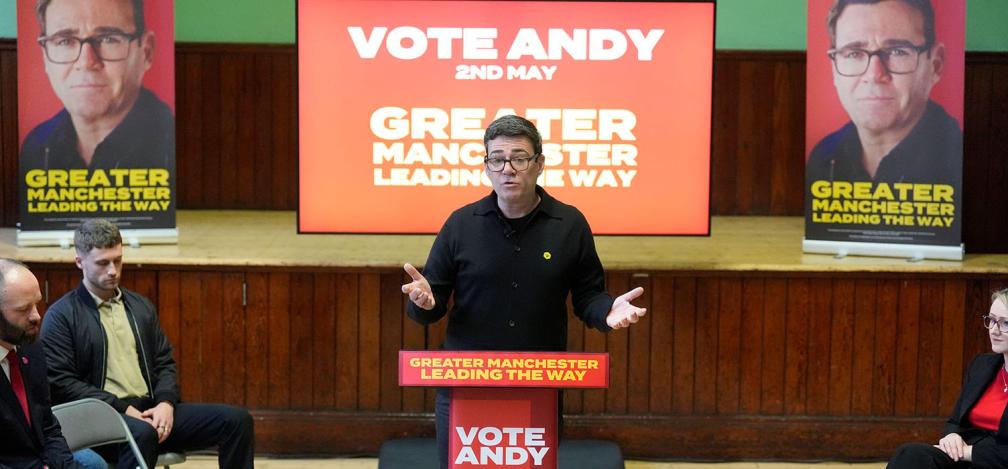 Andy Burnham speaking at the Salford Lads Club during the launch of his campaign for re-election as Mayor of Greater Manchester Combined Authority