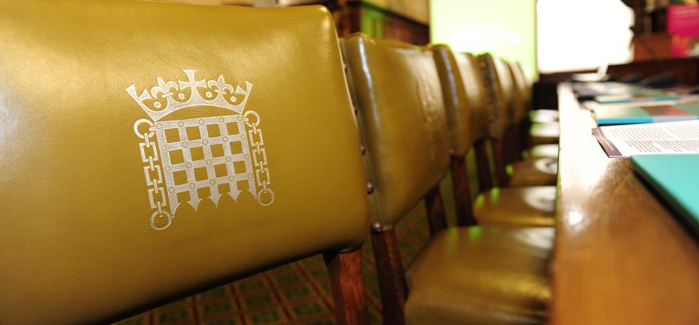 House of Commons logo on a chair