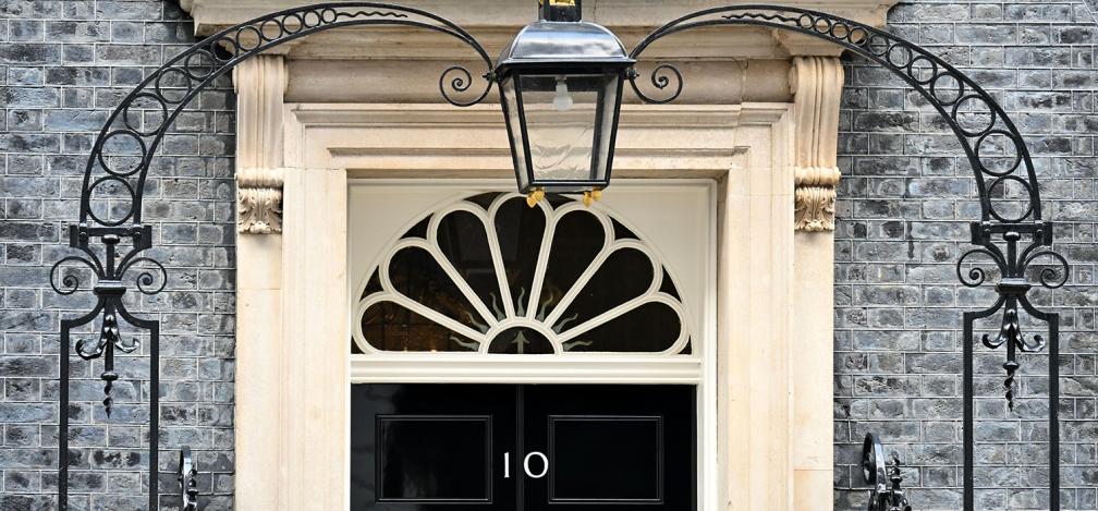 A close up of the top of the door of No.10 Downing Street.