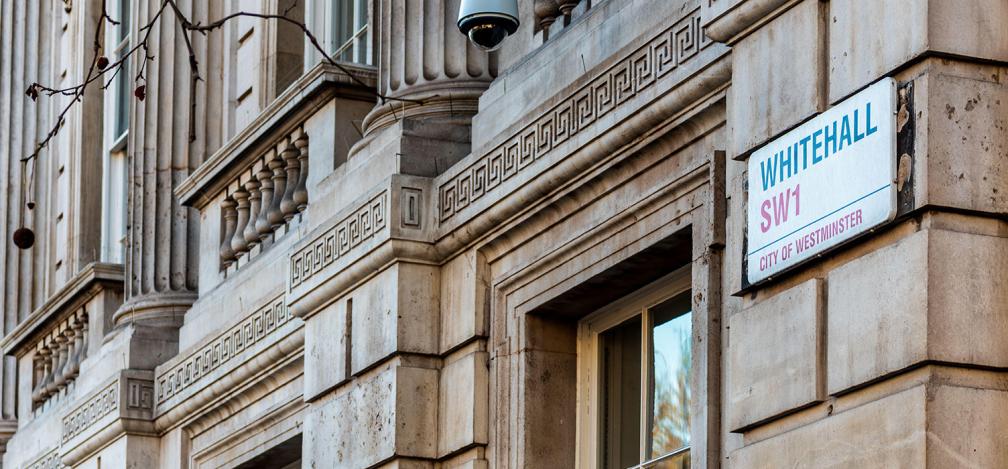 UK government buildings in Whitehall Central London.