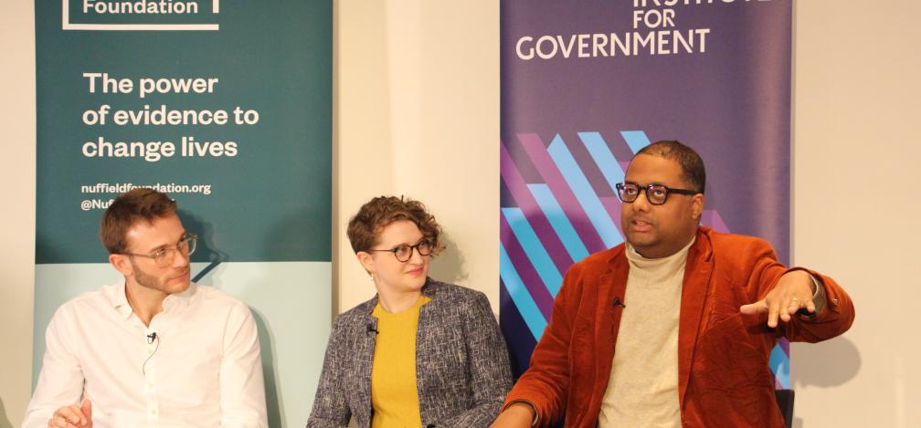 From left to right: Nick Davies, Cassia Rowland and Stephen Bush