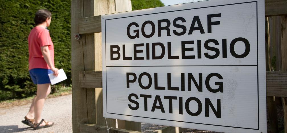 A polling station in Wales