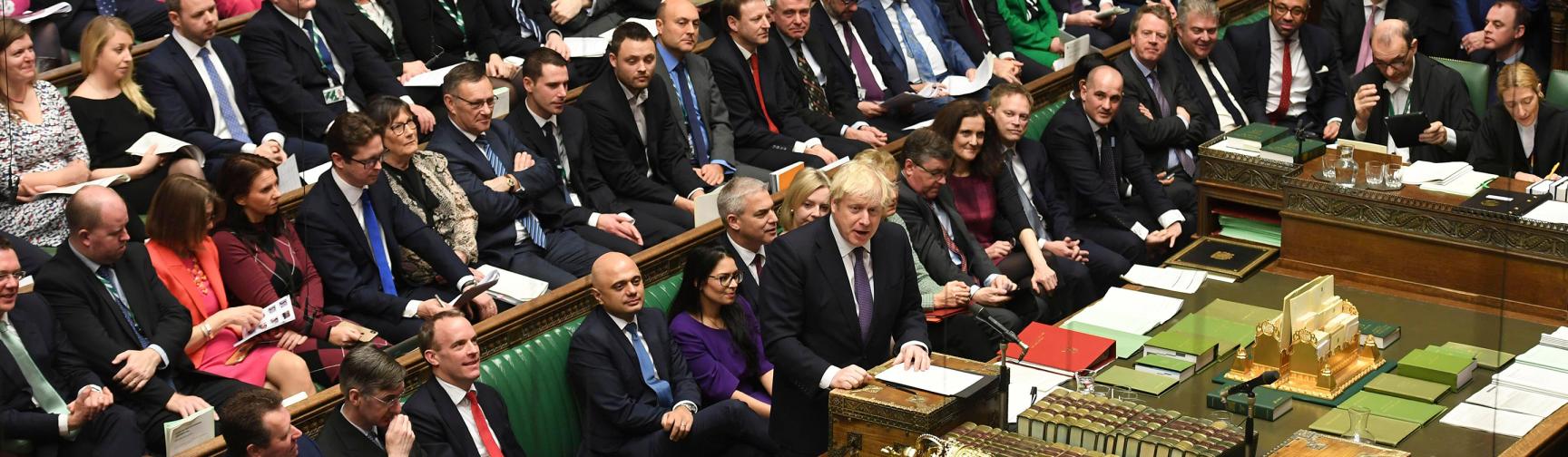 Prime minister Boris Johnson speaks at the House of Commons.