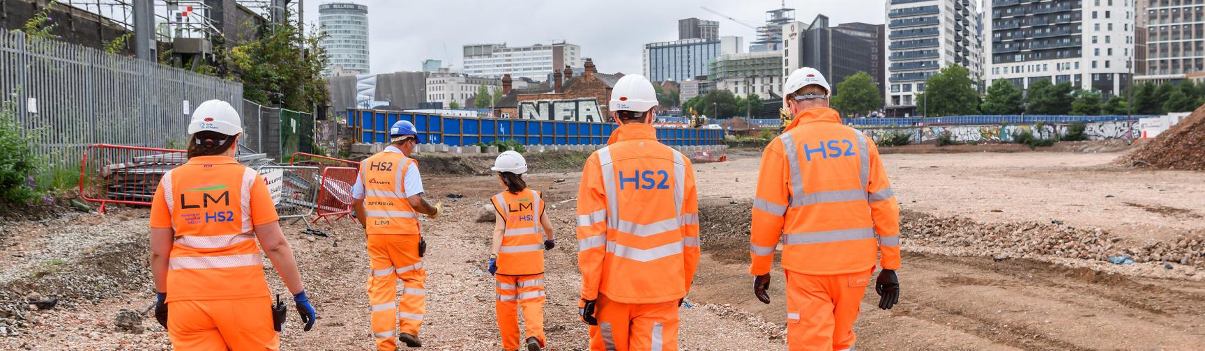 HS2 workers on the construction site.