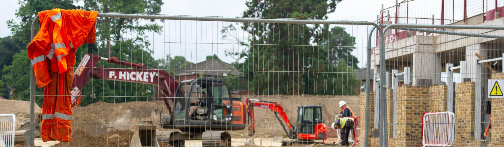 Construction workers working on a housebuild