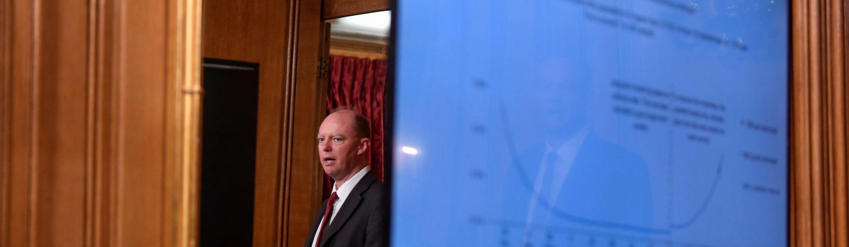 Chris Whitty delivering a press conference