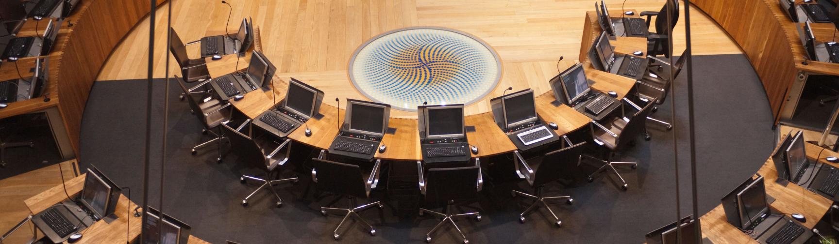 Senedd debating chamber