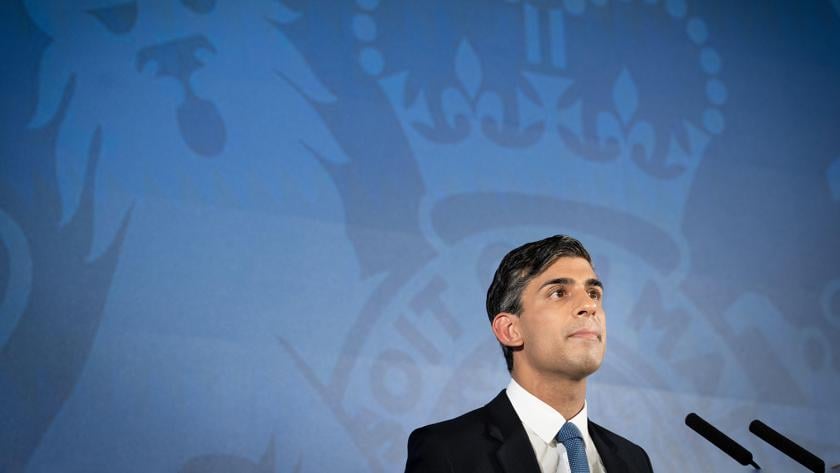 Rishi Sunak delivering a speech