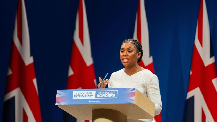 Kemi Badenoch delivers her 2025 Conservative Party Conference speech.