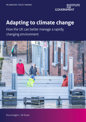 The report cover of the IfG's publication on adapting to climate change.