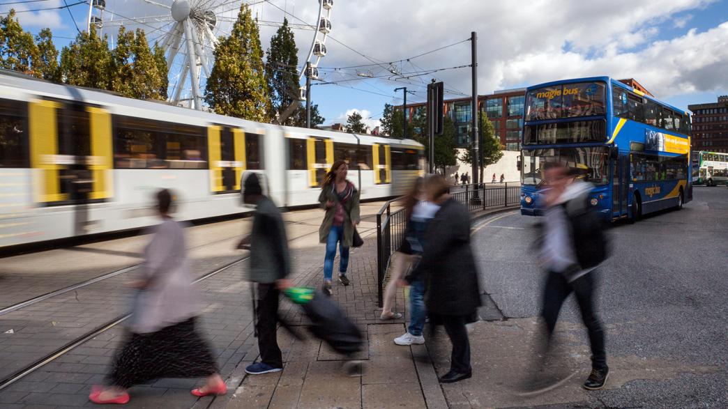 Manchester tram stop exchange