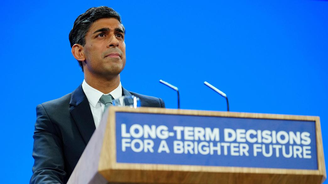 Rishi Sunak at the Conservative Party Conference 2023.